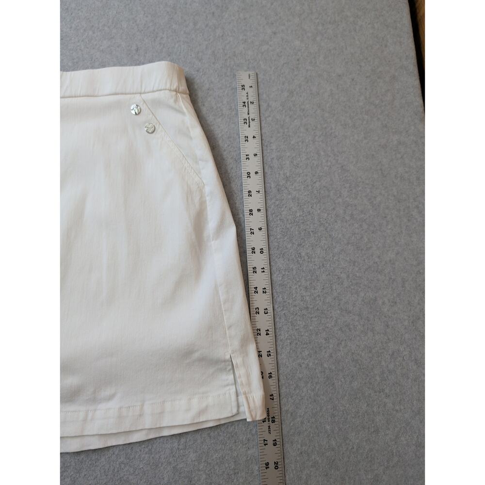 Rafaella Comfort White Skort Skirt w/Shorts LARGE 18" Length Golf Pickleball - Picture 3 of 8